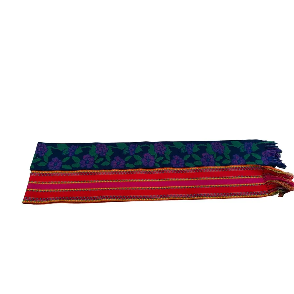 Unbranded Woven‎ Sash Belt Set Womens OS Multicolor Floral Striped Boho Fringe